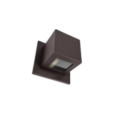 Imagem de Arandela cubo 1 foco 8x8x9 com base 12cm soquete G9 BL 08/1 marrom