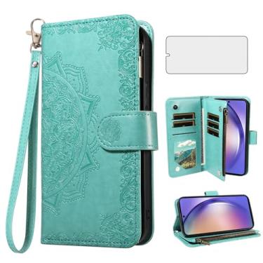Imagem de Asuwish Capa de telefone para Samsung Galaxy A54 5G capa carteira celular com protetor de tela de vidro temperado e flor flip porta-cartão de crédito suporte suporte A545G A 54 54A 4G G5 SM A546U