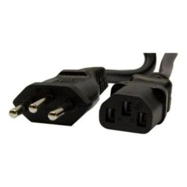 Imagem de Cabo De Força Tripolar, 0.75mm / 10A, Para Fonte Até 800W, 1.8 Metros - Novo Padrão Bra...