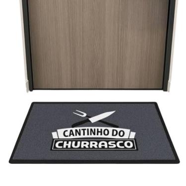 Imagem de Tapete Capacho Porta Entrada Saida Antiderrapante Emborrachado Pequeno Decoração Cantinho Churrasco Cinza