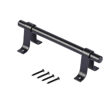 Imagem de Maçaneta de porta de celeiro em aço carbono preto laqueado, puxador para portão deslizante estilo country, ferragens vin