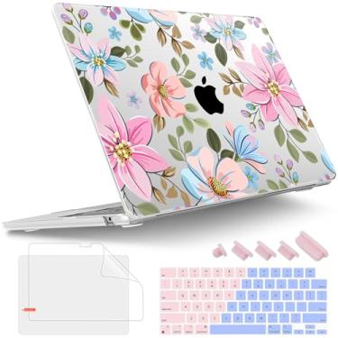 Imagem de Tuiklol Capa rígida para MacBook Air de 15 polegadas 2025, 2024 e 2023, chip M4, M3, M2, modelo A3241, A3114, A2941, capa rígida com capa de teclado e protetor de tela para MacBook de 15,3 polegadas