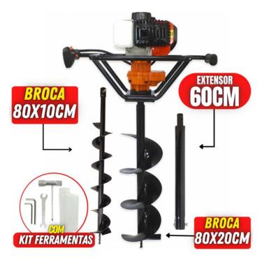 Imagem de Perfurador De Solo 2t Vulcan Trent VPS520 com Broca 80x20 + Broca 80x10cm + Extensor 60cm