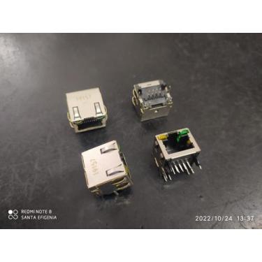 Imagem de 5x Conector Rj45 Blindado Com Led 2-406549-1 Amp