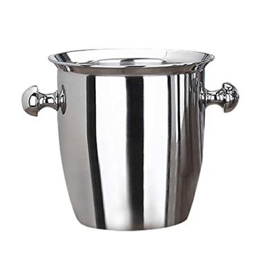 Imagem de Balde de gelo para festas balde de gelo de vinho baldes de gelo cerveja aço inoxidável engrossado vinho tinto balde refrigerador balde de gelo balde de gelo bar recipiente de gelo balde de vinho (cor