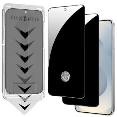 Imagem de AKARMOVO Pacote com 2 protetores de tela de privacidade Samsung, [alinhamento automático, remoção automática de poeira] fácil instalação, compatível com desbloqueio de impressão digital, filme de
