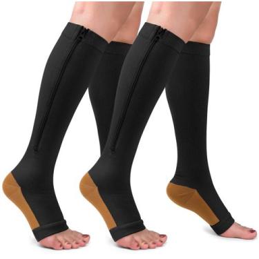 Imagem de Meias de compressão CTHH Copper Zipper 15-20mmHg (2 pares)