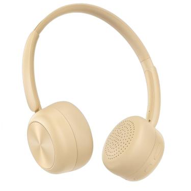 Imagem de Fone De Ouvido On-ear Bluetooth Pei-hs01 Bege – Som Imersivo Com Estilo E Conforto