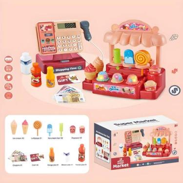 Imagem de Brinquedo De Caixa Registradora Para Crianças, Simulação De Caixa De S