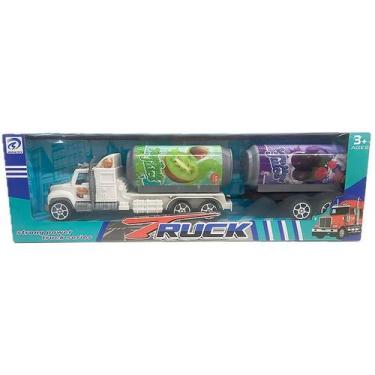 Imagem de Caminhão de Brinquedo com 2 Carretas de Suco Gigante em Lata Sortido 9