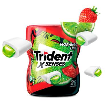 Imagem de Chiclete Trident X Senses Sabor Morango Lime 54g