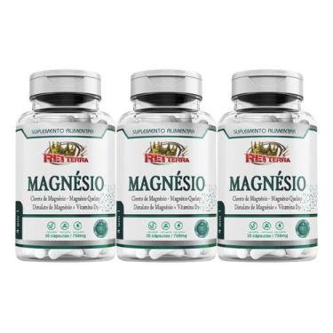 Imagem de 3x Magnesio Quelato Cloreto Vitamina D3 de Malato 90 Capsulas - Rei te
