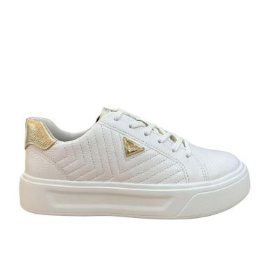 Imagem de Tênis Pegada Feminino Em Couro Com Detalhes Dourados-Feminino