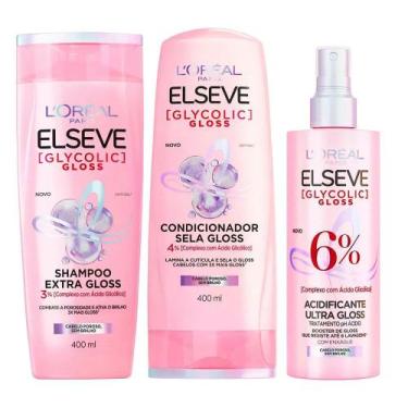 Imagem de Elseve Glycolic Gloss Kit - Shampoo + Condicionador + Tratamento Acidi