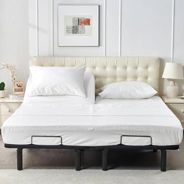 Imagem de Linens Limited Jogo de cama king size dividido superior para cama ajustável de cabeça dividida, 86 cm dividido na parte superior, 4 peças, conjunto de lençóis 100% algodão egípcio 800 fios, cabe até