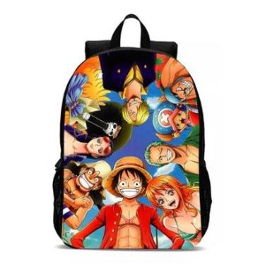 Imagem de Mochila Meninos Luffy Chapéu de Palha e Seus Amigos Piratas Bolsa Anime-Unissex