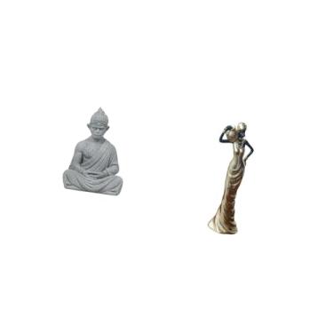 Imagem de Fenteer Escultura em Miniatura de Buda Sun Wukong com Estatueta de Tribal Africana, Estátua Colecionável para Decoração de Casa E Presente de Inauguraç