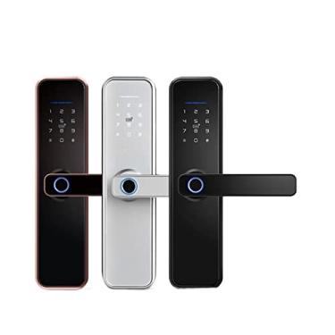 Imagem de Fechaduras de porta armário biométrico impressão digital hotel entrada inteligente maçaneta casa app desbloquear fechadura inteligente digital (cor: 4085) (6085)