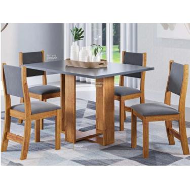 Imagem de Conjunto de mesa HAVANA com 4 cadeiras SOL MADEIRA/CINZA