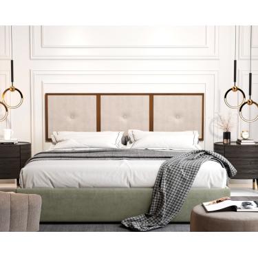 Imagem de Painel Cabeceira Box King 1,95 Duda Madeira Bege - Comprar Moveis em Casa