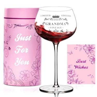 Imagem de Presentes de aniversário para avó, taças de vinho vintage gravadas avó 400 ml, presentes de aniversário exclusivos para mulheres, presentes de amizade