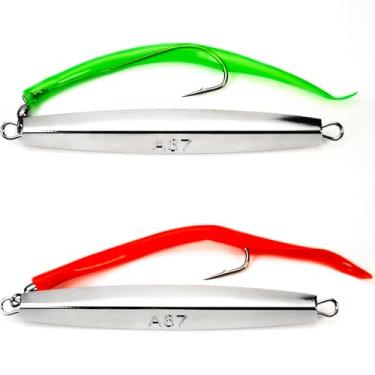 Imagem de VMSIXVM Diamond Jigs Iscas de pesca em água salgada Colheres de metal afundando, iscas de pesca para pesca de surfe, para peixe-azul, robalo, atum, salmão, mar profundo, oceano
