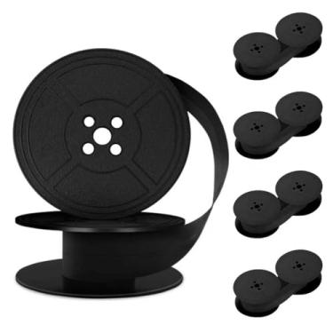 Imagem de Fita de máquina de escrever universal bobina dupla vintage para máquina de escrever de substituição compatível com a maioria das máquinas de escrever (5 preto)