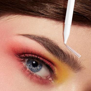 Imagem de 10 pincéis de sobrancelha macia permanente profissional mini pincéis descartáveis para levantar sobrancelhas, ferramentas de maquiagem para mulheres, branco