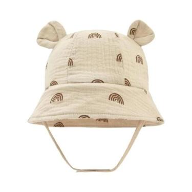 Imagem de Chapéu De Verão De Algodão Muslin Para Bebês, Boné De Sol Para Meninos