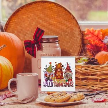 Imagem de 1 placa decorativa de PVC de 9 x 10 cm, adequada para decoração de mesa de Natal, cozinha, banheiro, escritório, decoração de casa de fazenda, presente ideal para aniversário, Dia das Bruxas e Ação de