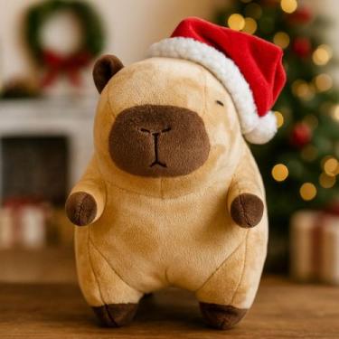 Imagem de Capivara Filo De Pelúcia Natal Com Gorro Igual A Foto Antialérgica Fof