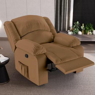 Imagem de Poltrona Do Papai Reclinável Sala De Cinema Madrid Manual Pu Caramelo G23