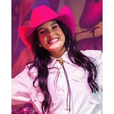 Imagem de Chapéu Country Mizu Rosa Pink Feminino de Feltro Linha Luxo Vaqueira B