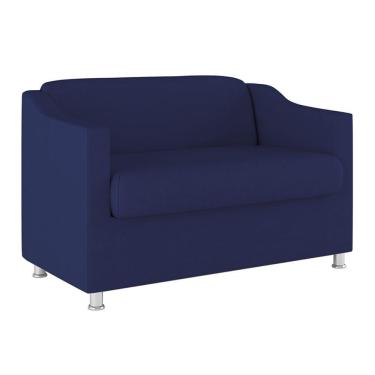 Imagem de Sofá Namoradeira Tilla Sala De Espera Suede Balaqui Decor Cor:azul Marinho