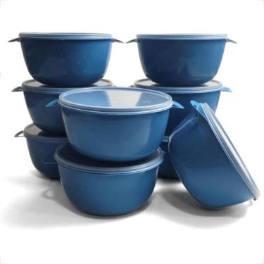 Imagem de Kit Potes Bowl Plástico 1L Tampa Cristal Cozinha Marmita 20 Unidades -