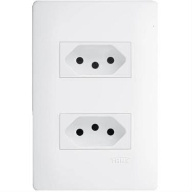 Imagem de 2 Tomadas 2p+t 10a 250 Volts Distanciadas Habitat - 2309 - Fame 2 Tomadas 10a C-placa Habit2309 Fame 062.2309.4