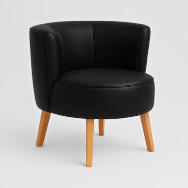 Imagem de Poltrona Decor para Recepção Comercial Tecido Corano Resistente Pés de