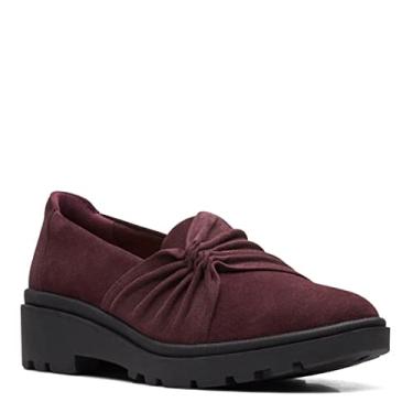 Imagem de Clarks Mocassim feminino estilo Calla, Camurça vinho, 6.5