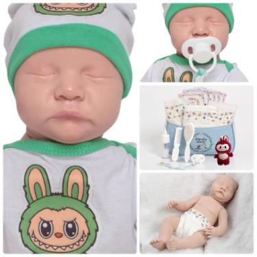 Imagem de Bebe Reborn Realista Masculino Recém Nascido Bolsa Enxoval - Cegonha R