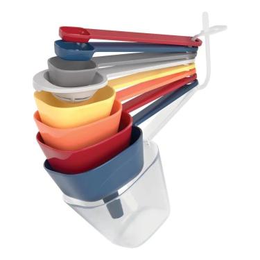 Imagem de 2X Kit Jogo Medidor Cozinha Colher Chá Café Sopa Funil 9 Pç