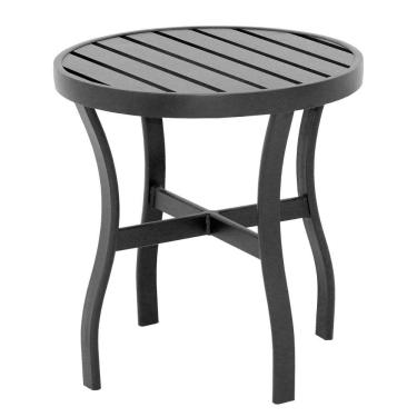 Imagem de Mesinha Mesa Lateral Com Tampo Ripado Pé Em X Preta