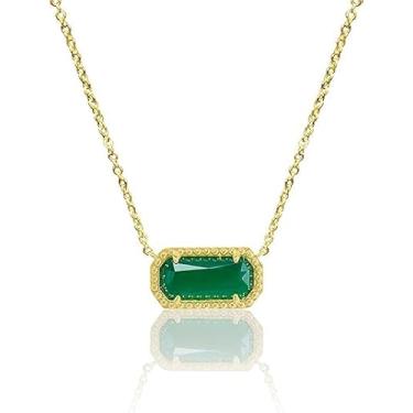 Imagem de DERDALN Colar de pedra preciosa rosa criada com pingente de coração para mãe, filha, namorada, joia significativa, presente, Banhado a ouro, Zircônia cúbica