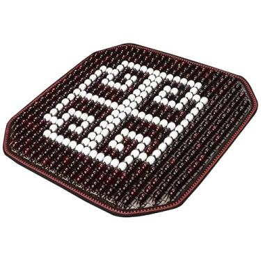 Imagem de Jero.Ted Capa de assento de resfriamento de contas, tapete de almofada legal para carro, 42 cm, contas de madeira, capa de almofada de cadeira para carros de escritório em casa