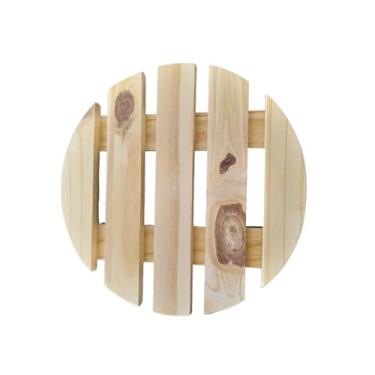 Imagem de Suporte Para Vaso De Plantas Redondo Pinus Suporte 30 cm Jardim Suculentas Carrinho.