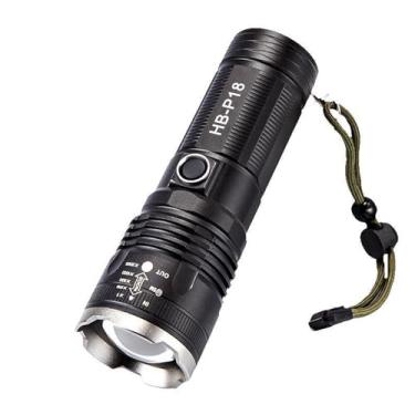 Imagem de Lanterna Tatica Militar Recarregável | LED Alta Potência Tipo Sabre de Luz 9000 mAh | 5 Modos | USB | Resistente à Água e Impacto | Recarregavel | Compacta e Durável | Zoom regulavel