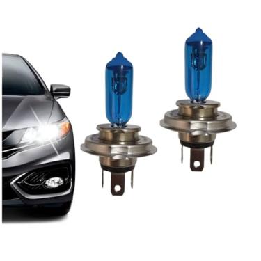 Imagem de Lampada Super Branca Par de H4 12v 60/55 8500k efeito xenon Tiger Auto