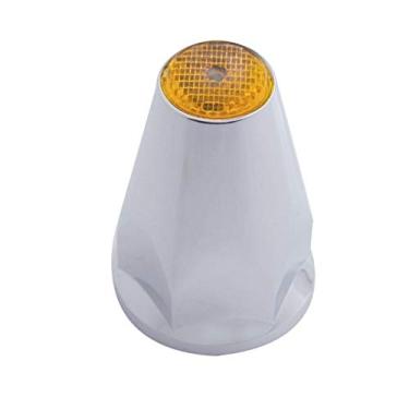 Imagem de United Pacific 10070 33 mm x 2-3/4" tampas de porca de plástico cromado com flange - empurrar - refletor âmbar (cor com 20)