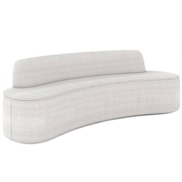 Imagem de Sofá 5 Lugares Para Sala De Estar Living 300cm Koane D06 Bouclê Off White - Mpozenato