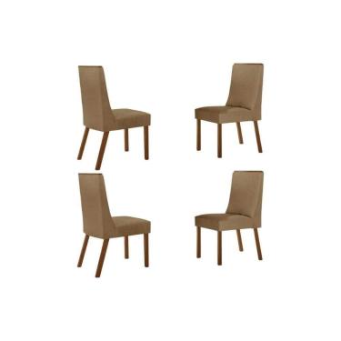 Imagem de Cadeira Sala De Jantar Dakota Kit 4 Un Naturalle-linho Bege Turim - Rufato