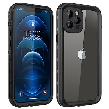 Imagem de Dewfoam Capa à prova d'água projetada para iPhone 12 Pro Max, à prova de choque e poeira com protetor de tela, capa protetora de corpo inteiro para iPhone 12 Pro Max de 6,7 polegadas preta